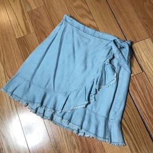 Denim Wrap Skirt
